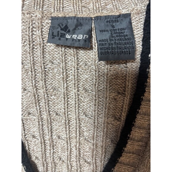 Lizwear Petite Small Vintage Knit Cardigan Old Money Aesthetic 90s Preppy - Picture 9 of 11